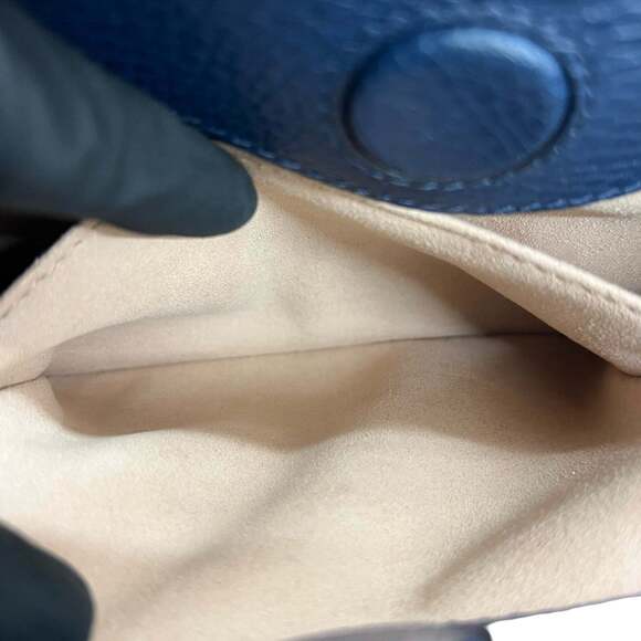 GUCCI Blue Leather Bamboo Shoulder Bag - Picture 10 of 10